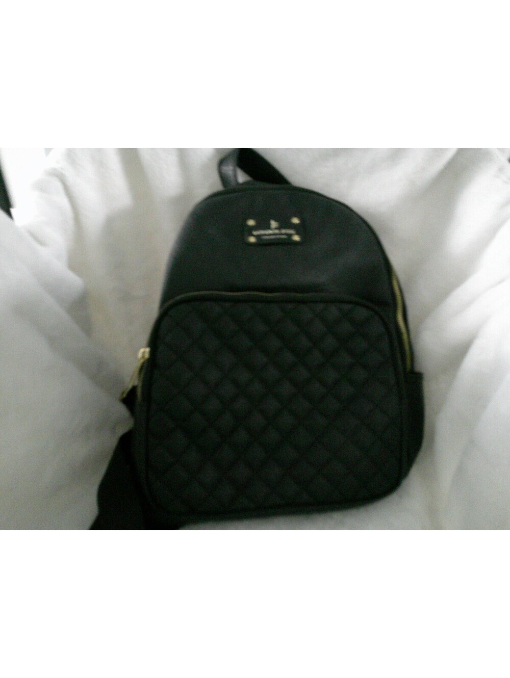 London Fog Collection Black Quilted Backpack